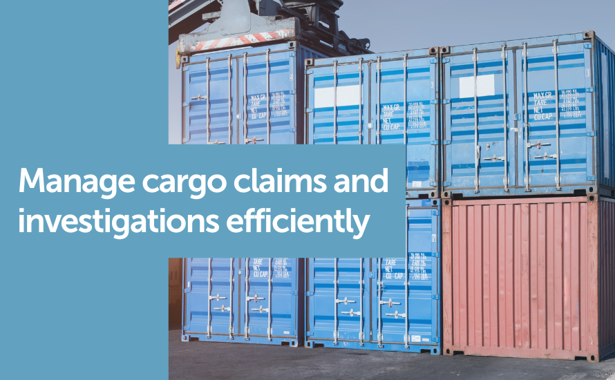 Cargo containers with the writing Manage cargo claims and investigations efficiently. Claimable claims management software.